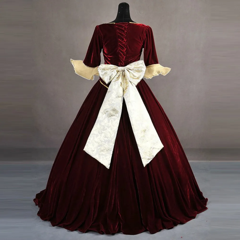 Beauty and the Beast cosplay Bella Costume for adult Halloween Costumes for women Bella princess Costume red long party dress