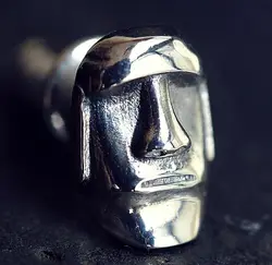 Cute Steampunk Moai Stud Gypsy Witch Easter Island Earring Ahu Tukuturi Face Jewelry