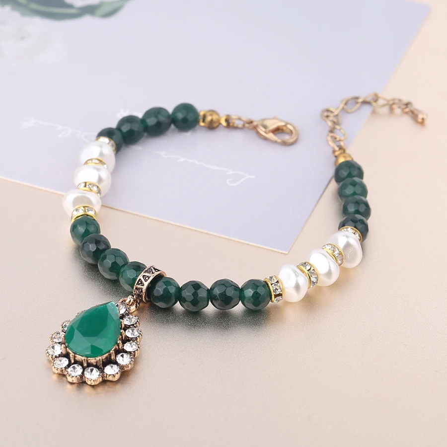 Kinel Original Design Vintage Natural Stone Bracelet For Women New Bead Pearl Charms Wrap Bracelets 2019 Femme Fashion Jewelry