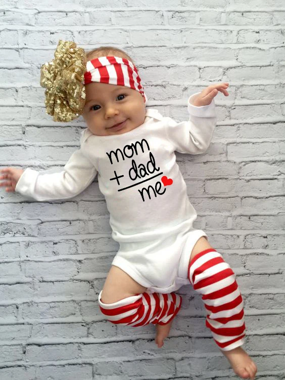 Newborn Toddler Baby Boy Girl Dad +Mom Outfit Costume Romper Long Sleeve Clothes Baby Girl Roupa De Bebe 0-24M