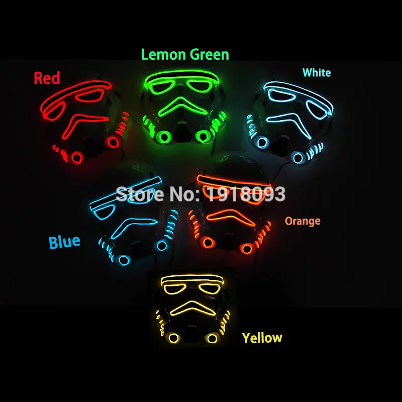 

New 10Color Select Flashing Theme Mask Glowing EL Wire Neon light Decor Mask Novelty Lighting For Festival decor