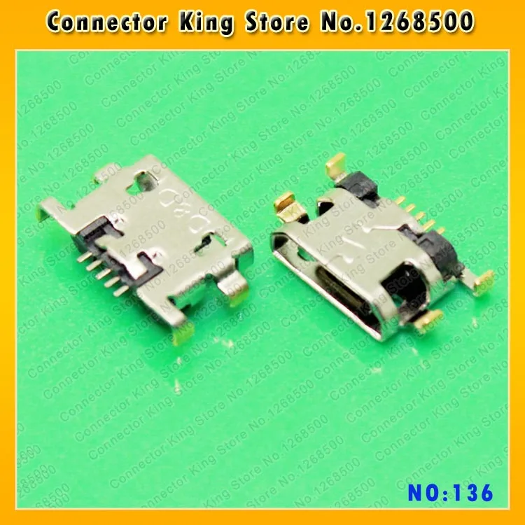 100pcs/lot Micro 5P USB jack for HUAWEI Lenovo zte D10 Sink Type USB Charging Charger Port Connector Dock Socket,MC-136