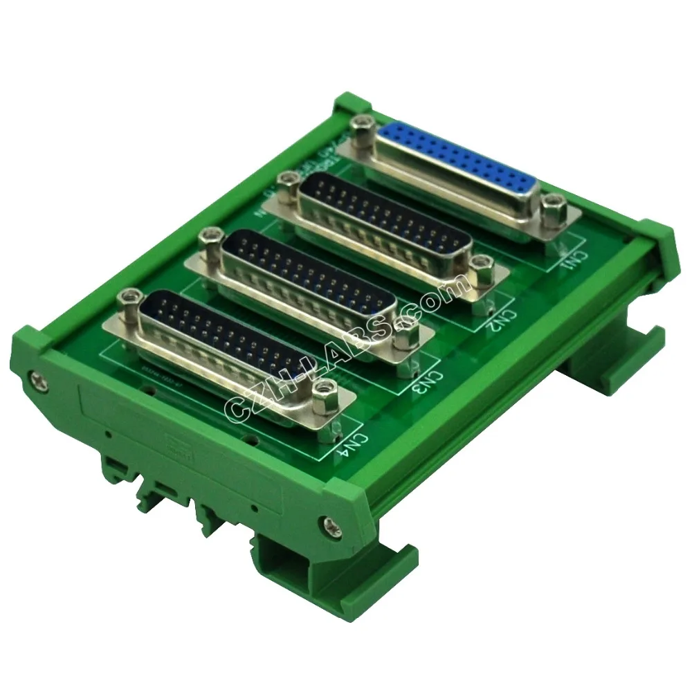 

ELECTRONICS-SALON DIN Rail Mount DB25 1 Female 3 Male Buss Board, DB-25 Busboard, D-Sub Bus Board Module.