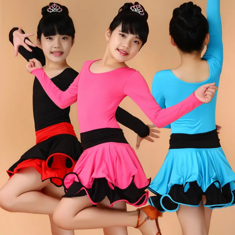 Vêtements de danse latine pour enfants, concours de danse, Costume de Ballet pour filles, robe pour fillettes