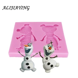 1 Pcs DIY kerstmissneeuwman Siliconen Mold Frozen Fondant Cake Wedding Party Decorating Gereedschap Keuken Bakvormen Koken Gereedschap D0165