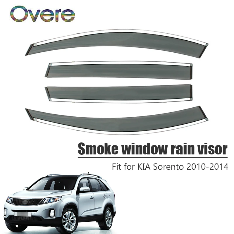 

OVERE новый 1 комплект дымового окна, козырек от дождя для Kia Sorento 2010 2011 2012 2013 2014, Стайлинг, дефлекторы от солнца, аксессуары для защиты