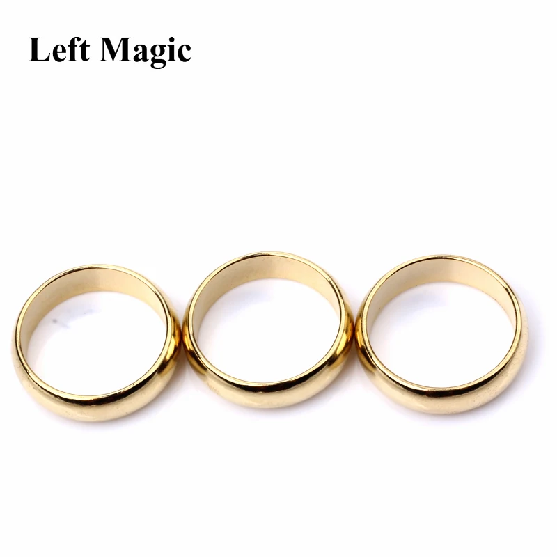 Gold Cambered PK Ring Magic Tricks Strong Magnetic Ring PK Ring Coin Finger Decoration Magic Show Props Size 18 19 20 21mm