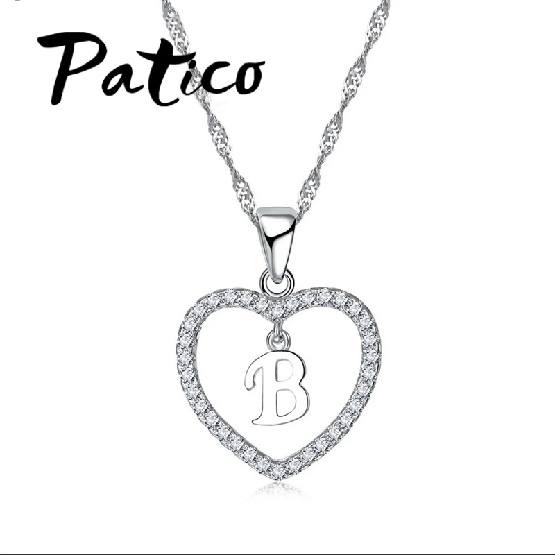 Top Quality Letter Pendant Necklace 925 Sterling Silver Color Trendy English Letter Design Summer Style Jewelry Accessory