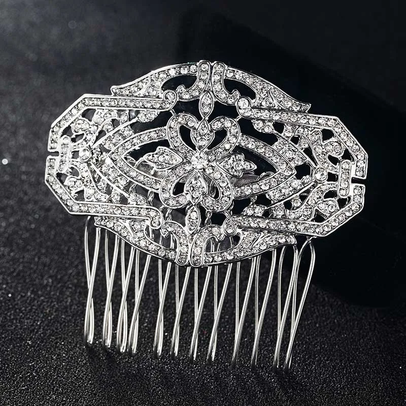 Zlxgirl Fashion Women Hair Accessories Flower Hairpins Tiara Women Bridal Head bijouxfor Gifts Colar hair Combs Bijoux