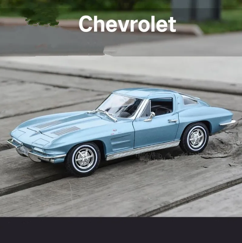 Chevrolet Corvette 1963,1: 24 hợp kim cao cấp xe mô hình, diecast kim loại mô hình toy phương tiện đi lại Bộ Sưu Tập Mô Hình, miễn phí vận chuyển