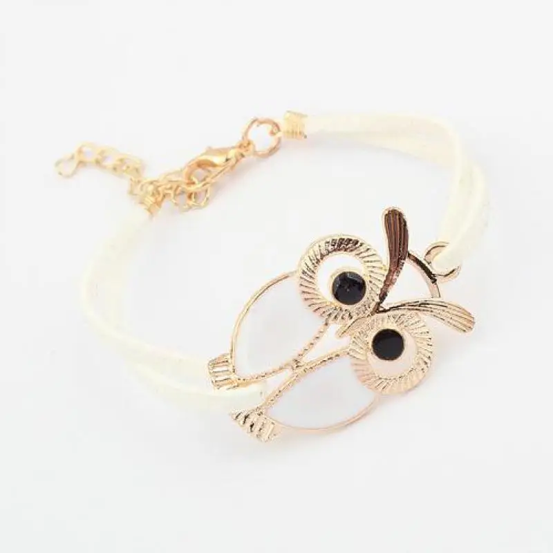 Hot New Fashion Wild Retro Lovers Lovely Golden Owl Totem Gilded Leather Cord Bracelet Women Jewelry Wholesale And Retail