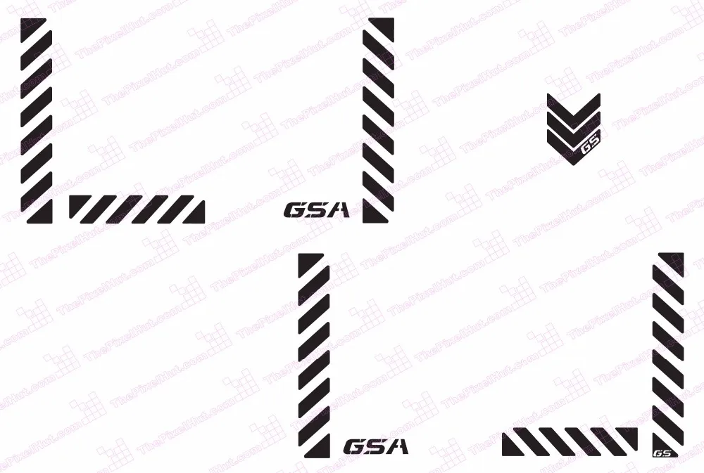 

GSA Adventure Motorcycle Reflective Decal Kit "Long Chevrons" for Touratech Panniers