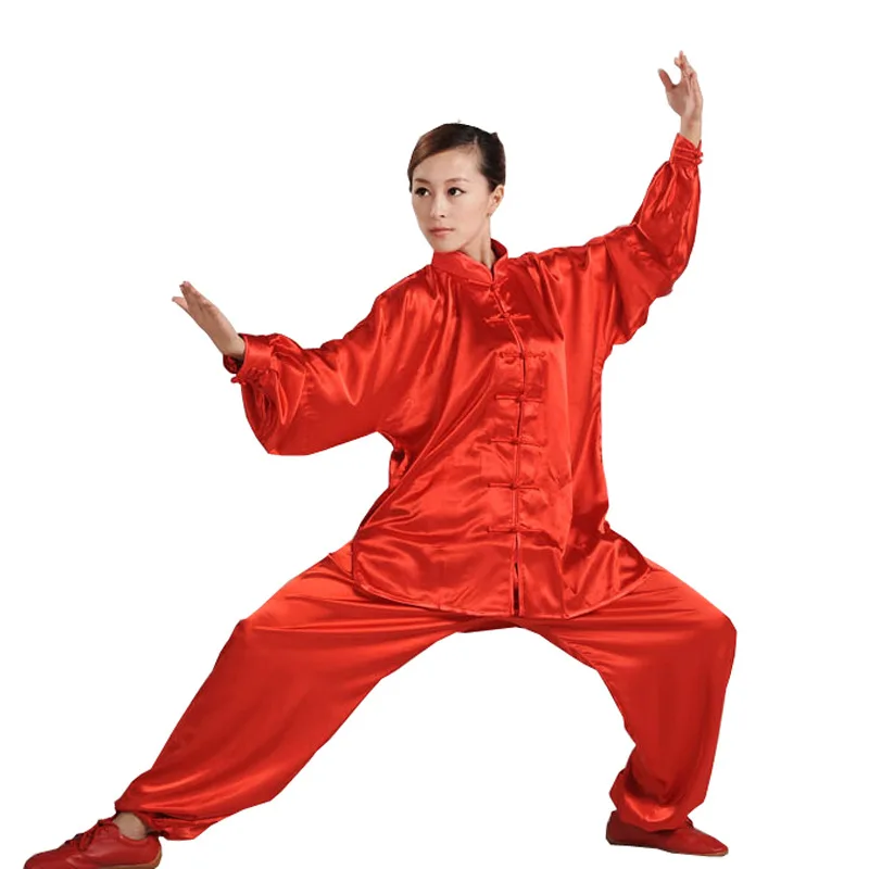 Chinese Tai chi Uniform Imitation silk 5 Colors High Quality Wushu Kung fu Clothing Kids Adults Martial arts Wing Chun Suit