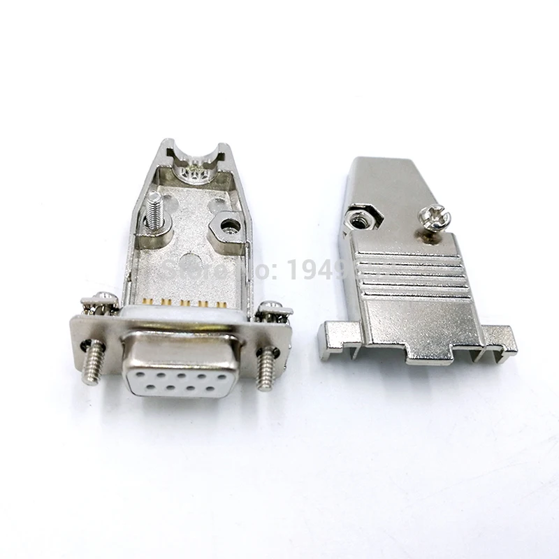 DB9 VGA Plug D type connector metal case gold plated brass contactor 2 row 9pin port socket female Male adapter