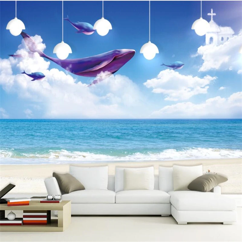 

wellyu papel de parede Creative sea whale living room bedroom backdrop design wallpapers papier peint tapety behang wallpaper