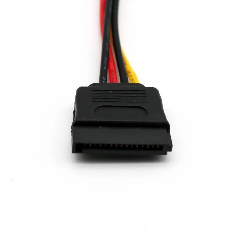 2pcs SATA 15 PIN ถึง 4 PIN Floppy FDD หญิง JACK Converter อะแดปเตอร์สายเคเบิล 20 ซม.
