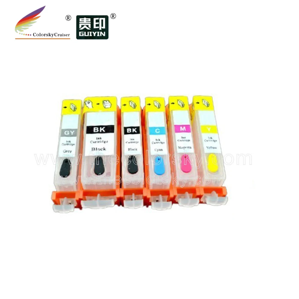 (RCC325-6) refillable refill ink cartridge for Canon BCI325 BCI 325 BCI326 BCI-326 PIXMA MG8130 MG6130 K/K/C/M/Y/GY