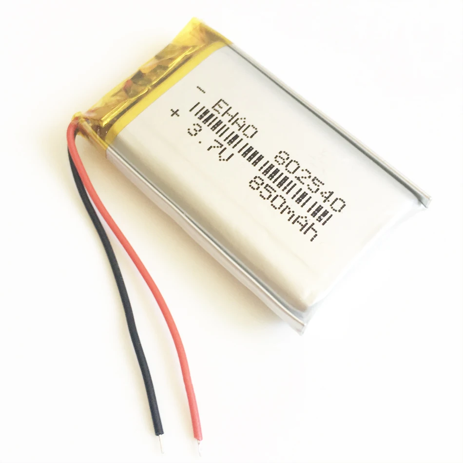 3.7V 850mAh 802540 litowo-polimerowa LiPo akumulator do Mp3 PAD DVD E-book zestaw słuchawkowy Bluetooth głośnik 8*25*40mm