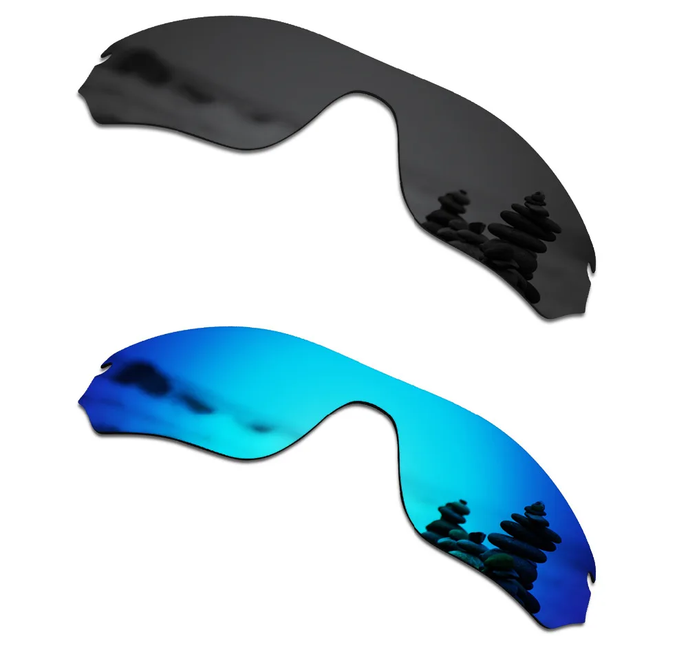 

SmartVLT 2 Pieces Polarized Sunglasses Replacement Lenses for Oakley Radar Edge Stealth Black and Ice Blue