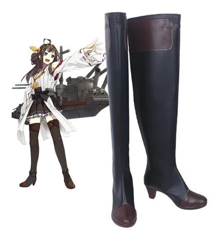 Kantai Collection Kongou Class Fast BattleshipCosplay Boot shoes Costume Accessories Halloween Party Boots for Adult Women Shoes