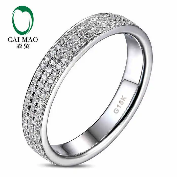 

CaiMao 14KT/585 White Gold 0.80ct Round Cut Diamond Engagement Gemstone Wedding Band Ring Jewelry