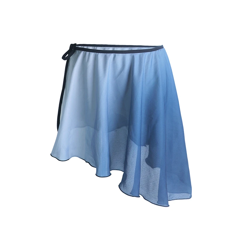 Ballet Rok Dans Ombre Vrouwen Gradiënt Dance Chiffon Rok Ballet Dans Kostuums Volwassen Tie Up Mini Korte Jurk Voor Dansen