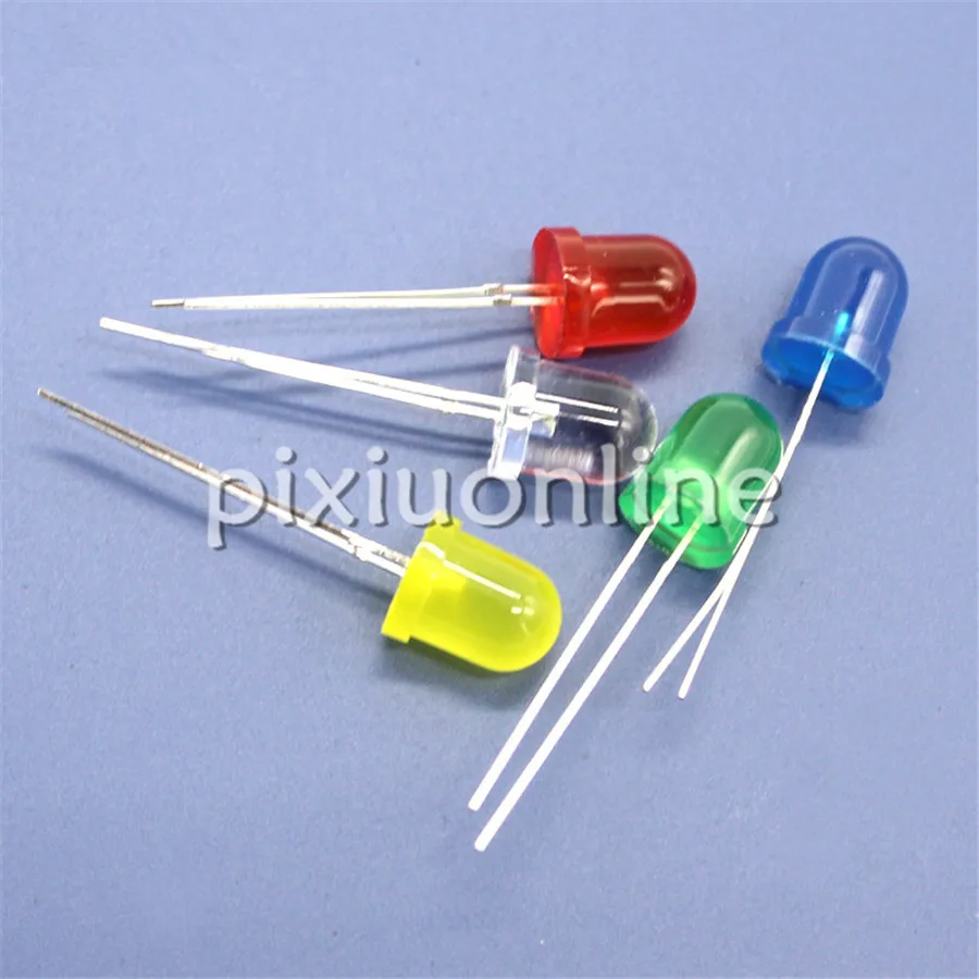 High Quality J759b Diameter 8mm Colorful Light Emitting Diode 5colors Choose 2-2.2V/3-3.2V Free Brazil Shipping