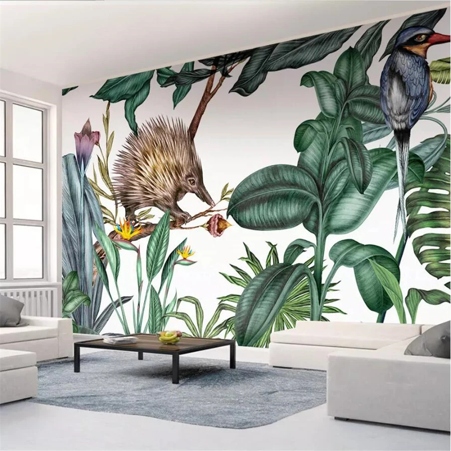 

wellyu Custom Photo Wallpaper 3d murals papel de parede Wild Trees Medieval Hand Painted Rainforest Plant Landscape 3d wallpaper