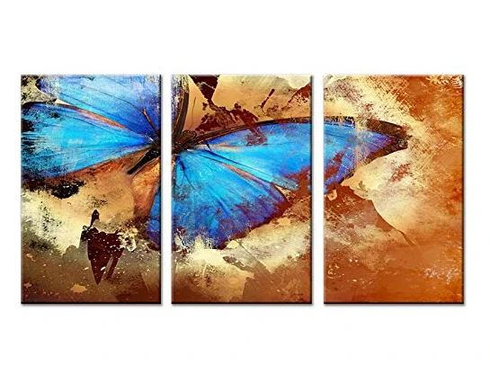 

Butterfly In Grunge HandPainted Modern abstract Canvas Wall Art Animal Oil Paintings on Canvas for Home Decorations Art Work