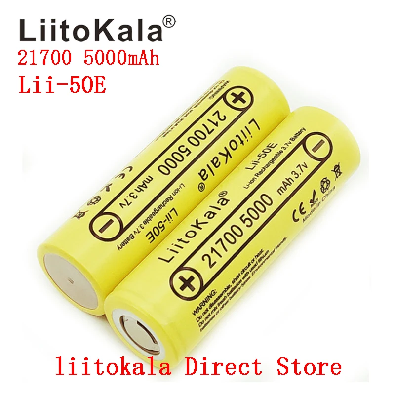 LiitoKala 21700 5000mA Li-ion Battery 3.7V Discharger 35A Power battery E-tools Battery