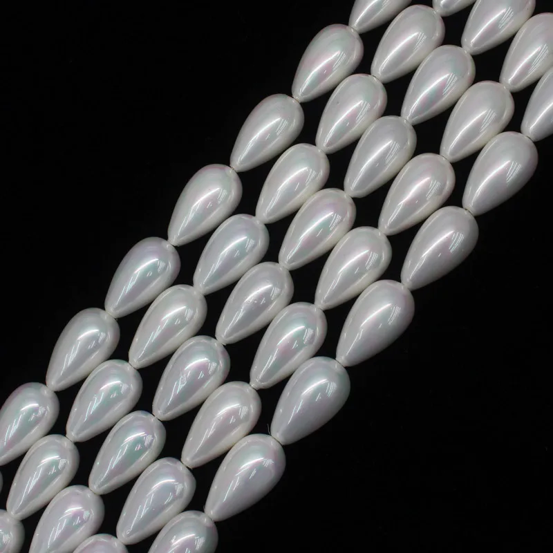 Wholesale Beautiful White Shell Pearl Water-Drop Loose Beads 15\