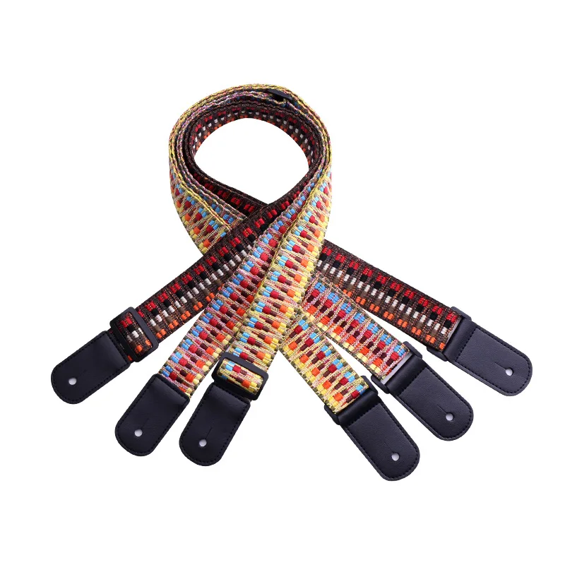 National Style Jacquard Woven Straps, Classic Rainbow Tail Nail Straps, Ukulele, Ukuleli, New