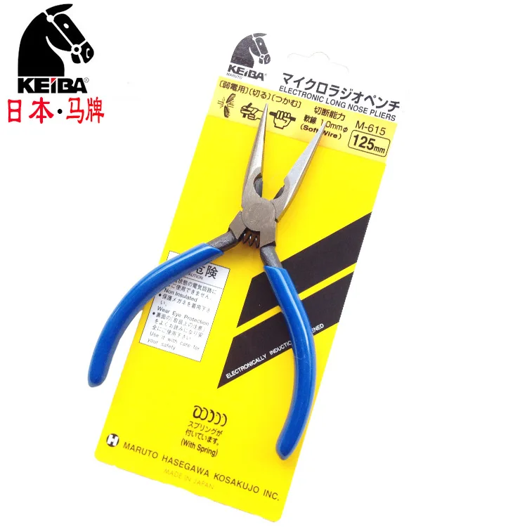 High quality KEIBA imported long nose pliers M-615 M-616 M-616F Electronic Pliers Tsui jewelry seamless pliers made in Japan