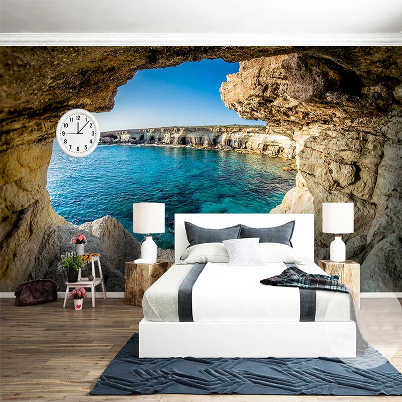 Papel tapiz fotográfico moderno y Simple, Mural de paisaje marino, sala de estar, dormitorio, decoración Interior, expansión del espacio, póster 3D