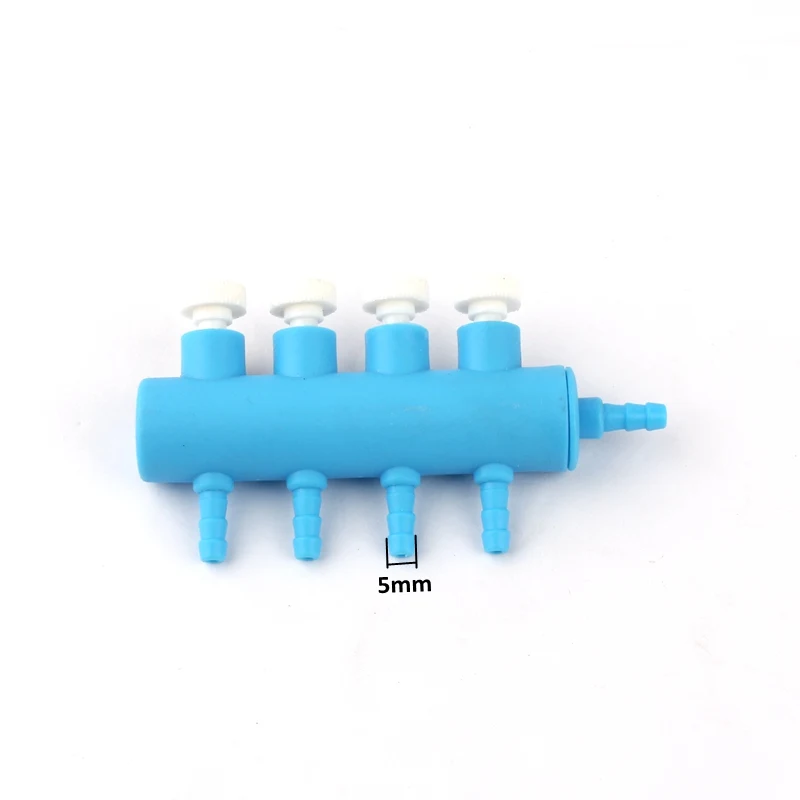 1pcs NuoNuoWell 4 Way Diameter 5mm Air Pump Splitter Valve Aquarium Fish Tank Fittings Adjustable Oxygen Flow Control Valve