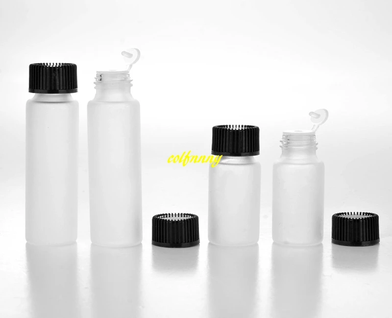 500pcs/lot Fast shipping 5ML Matte Glass Bottle With Plastic Cap Insert 10ML Glass Sample Vials Essential Oil bottle