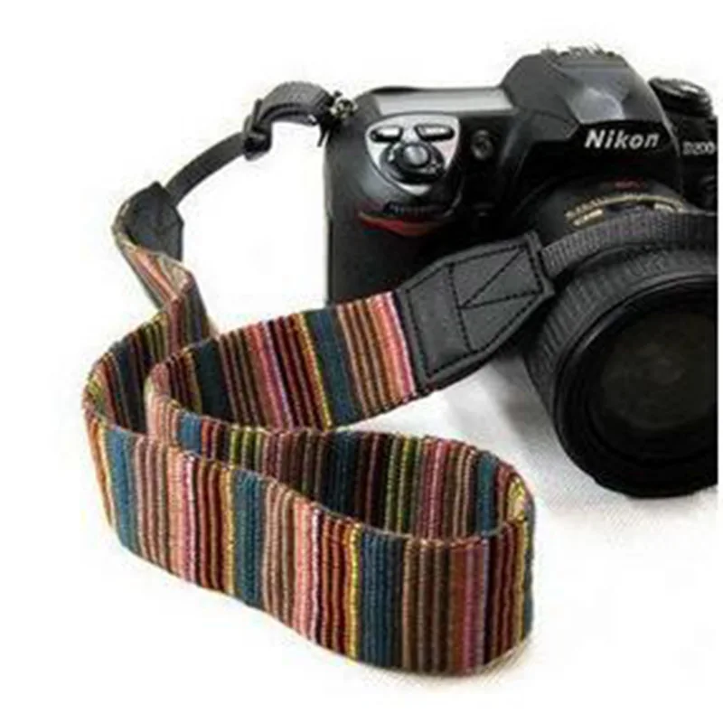 LC005 Universal Color Stripes Soft red Camera Neck Straps Shoulder Strap Belt Grip For Nikon Canon Panasonic Sony Pentax DSLR