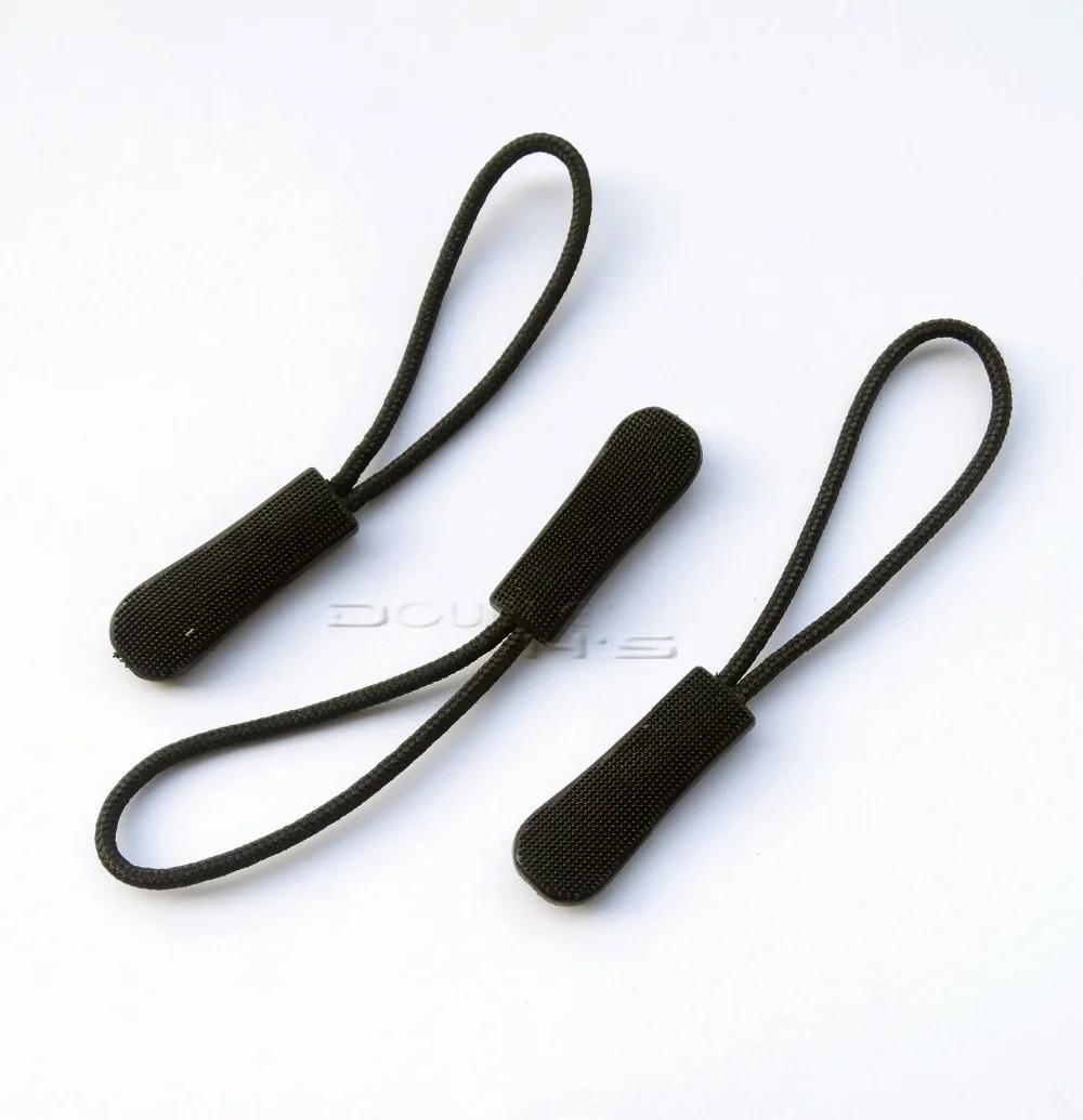 

500pcs/lot Plastic Zipper Pull With Strap For Backpack Gym Suit Garment Accessories