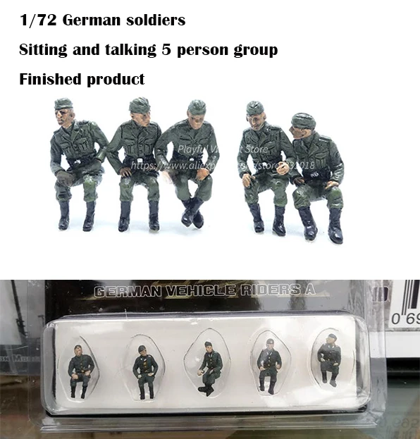 

1/72 German soldiers Sitting and talking 5 person group Finished product Military Scene Collocation Model