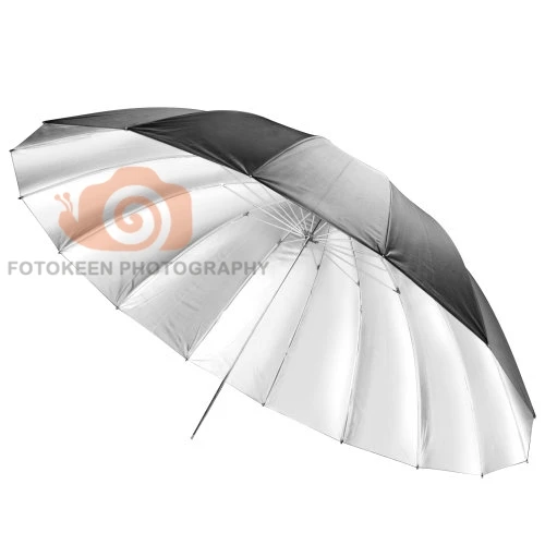 

Newest 60 inch large reflective umbrella 16 Fibre Rib Parabolic Black/Silver Reflective Umbrella shipping free