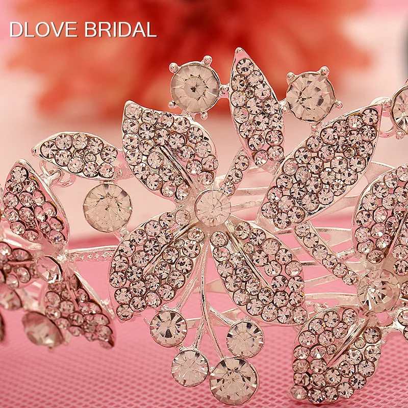 Peine de cristal Floral para el pelo, accesorios joyas cabello para fiesta de boda, novia, alta calidad, nuevo diseño