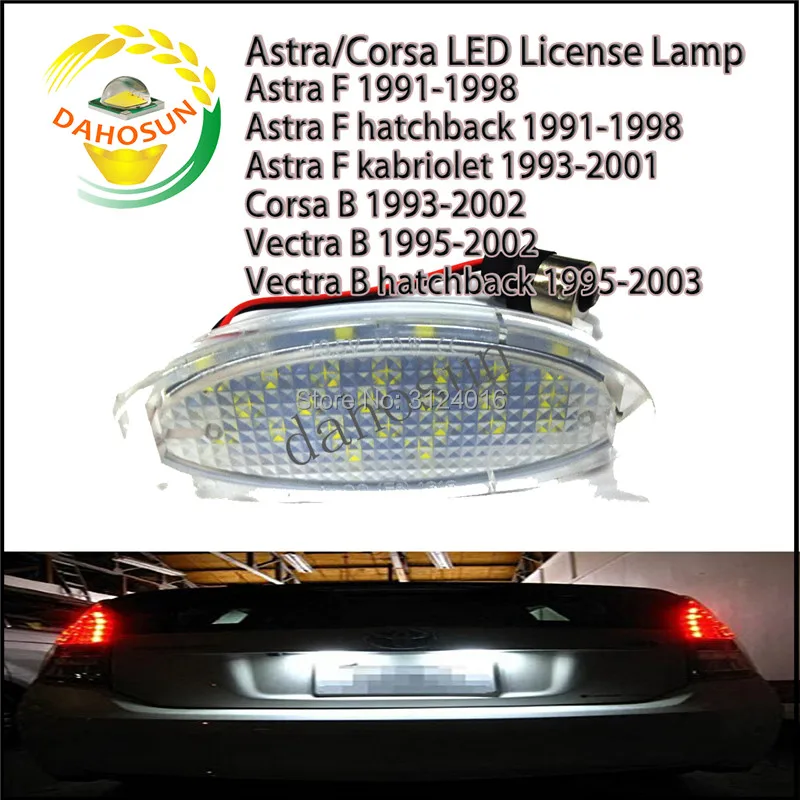 Free shipping 1x Rear Tag License Number Plate Light With Led Bulb Replacement for Astra F Corsa B Vectra