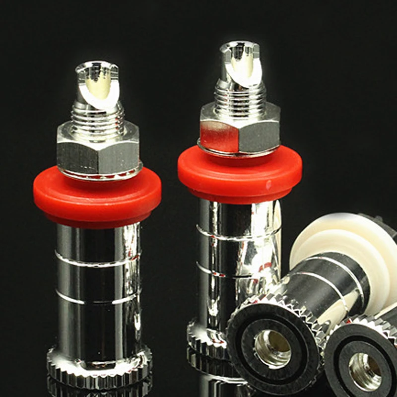 ハイファイオーディオスピーカーシルバーソケットハイファイオーディオスピーカーコネクタアンプターミナルポストバナナプラグソケットコネクタ