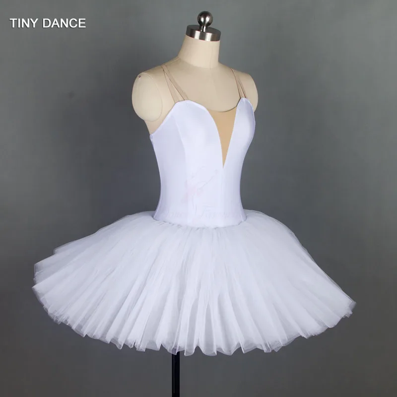 Bell Shaped Ballet Tutu for Girls and Women Ballet Dance Costume Spandex Bodice with Nude V Neck Adult Bell Tutu Dress