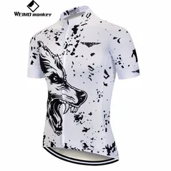 Cycling jersey Men's Bike jersey Breathable summer MTB Mountain Shirts Short sleeve Pro team Maillot Ciclismo Tops Racing wolf