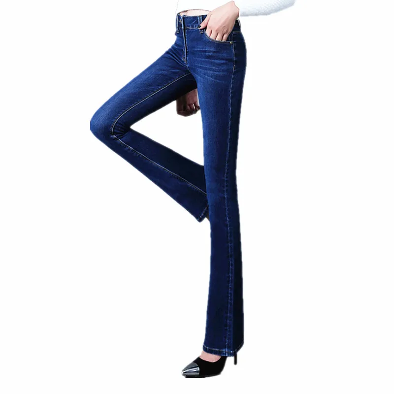 Pantalon et Capris taille haute élastique pour femmes, nouvelle marque 2019, grande taille, couleur unie, qualité moyenne, jambes larges