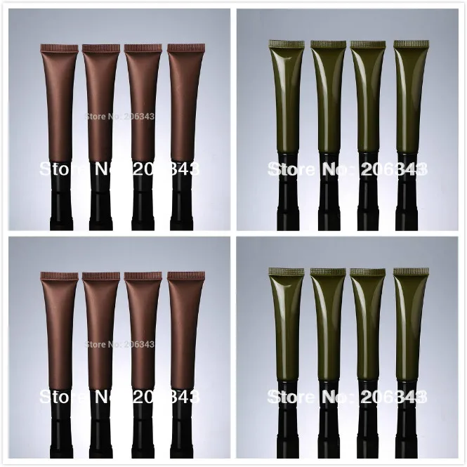 

20ml brown/green soft tube for mildy wash/ butter/handcream tube/empty tube with black lid cosmetic packing