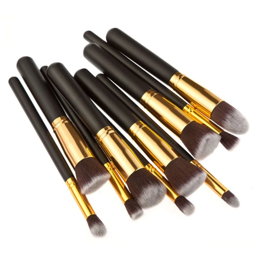 10PCS The Buffer Airbrush Finish FOUNDATION Brush Loose Paint Air Gun Type Effect loose Powder Wool cosmetic Makeup brush