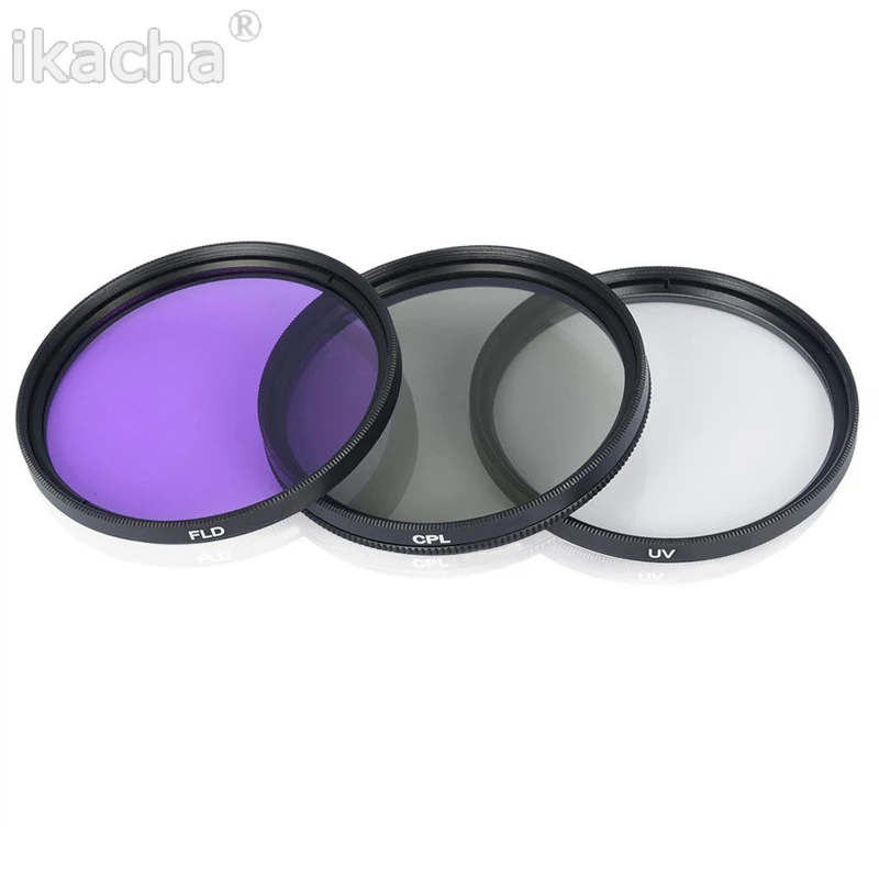 55mm UV FLD CPL Lens Filter Set+Lens Cap+Flower Lens Hood For Nikon Sony Pentax For Canon D5200 D3300 D3100 Camera Accessories