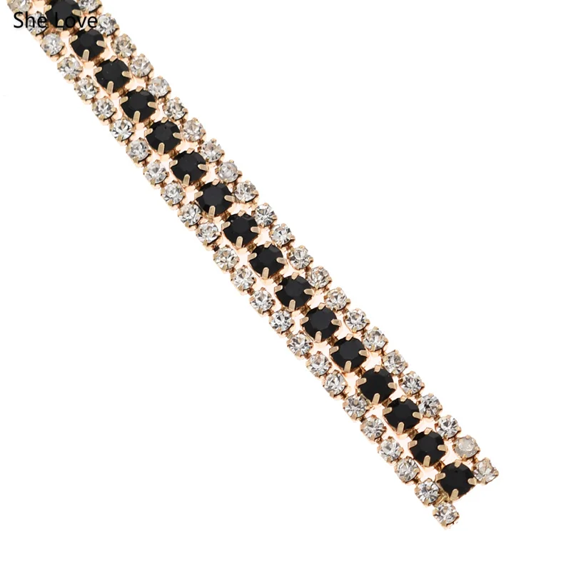 Chzimade 1Yard 3Rows Crystal AB Rhinestone Cup Chain For Wedding Dress Decoration Trim Applique Sew On Garment Bags image 3